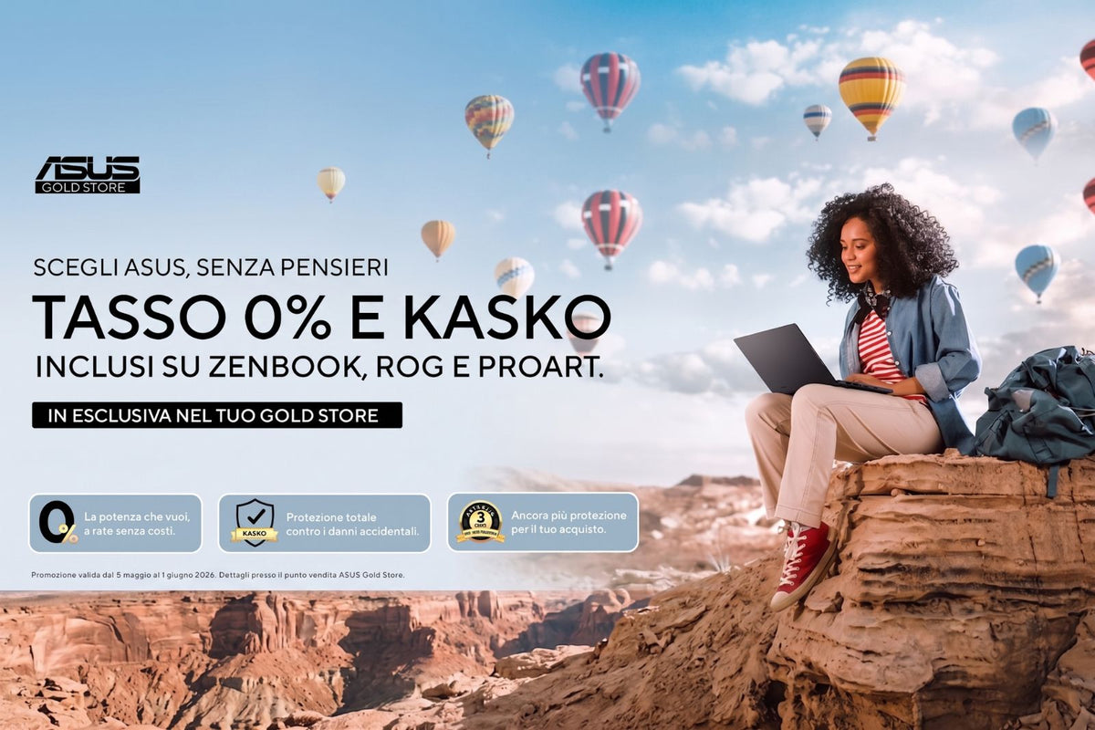ASUS Gold Store in promozione tasso zero e Kasko su ROG, Zenbook e ProArt fino al 1° giugno