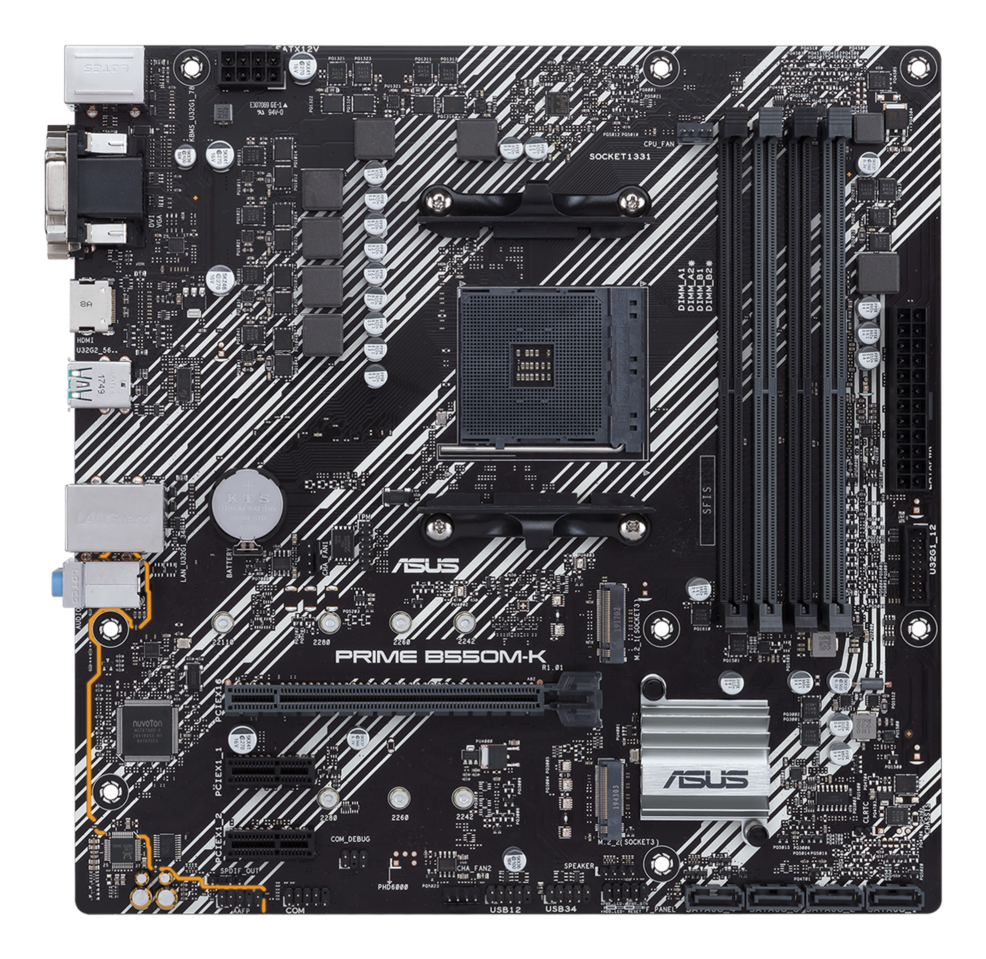 ASUS MB AMD B550, PRIME B550M-K, AM4 DDR4, DVI/HDMI/VGA, RAID, GLAN, M2, MATX, 90MB14V0-M0EAY0 DDR4