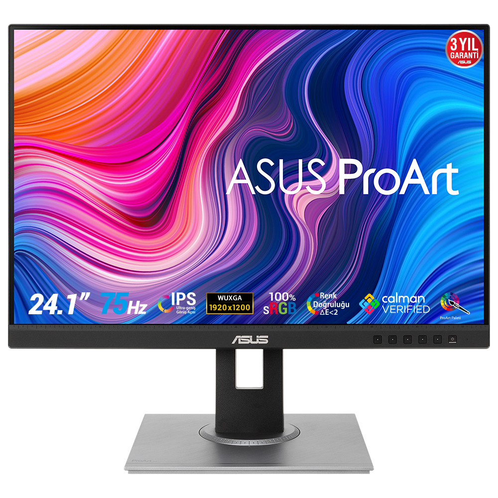 MONITOR ASUS LED 24" Wide PA248QV IPS 1920x1200 5ms 300cd/m² 100.000.000:1 2X2W MM RegH Pivot VGA HDMI DP