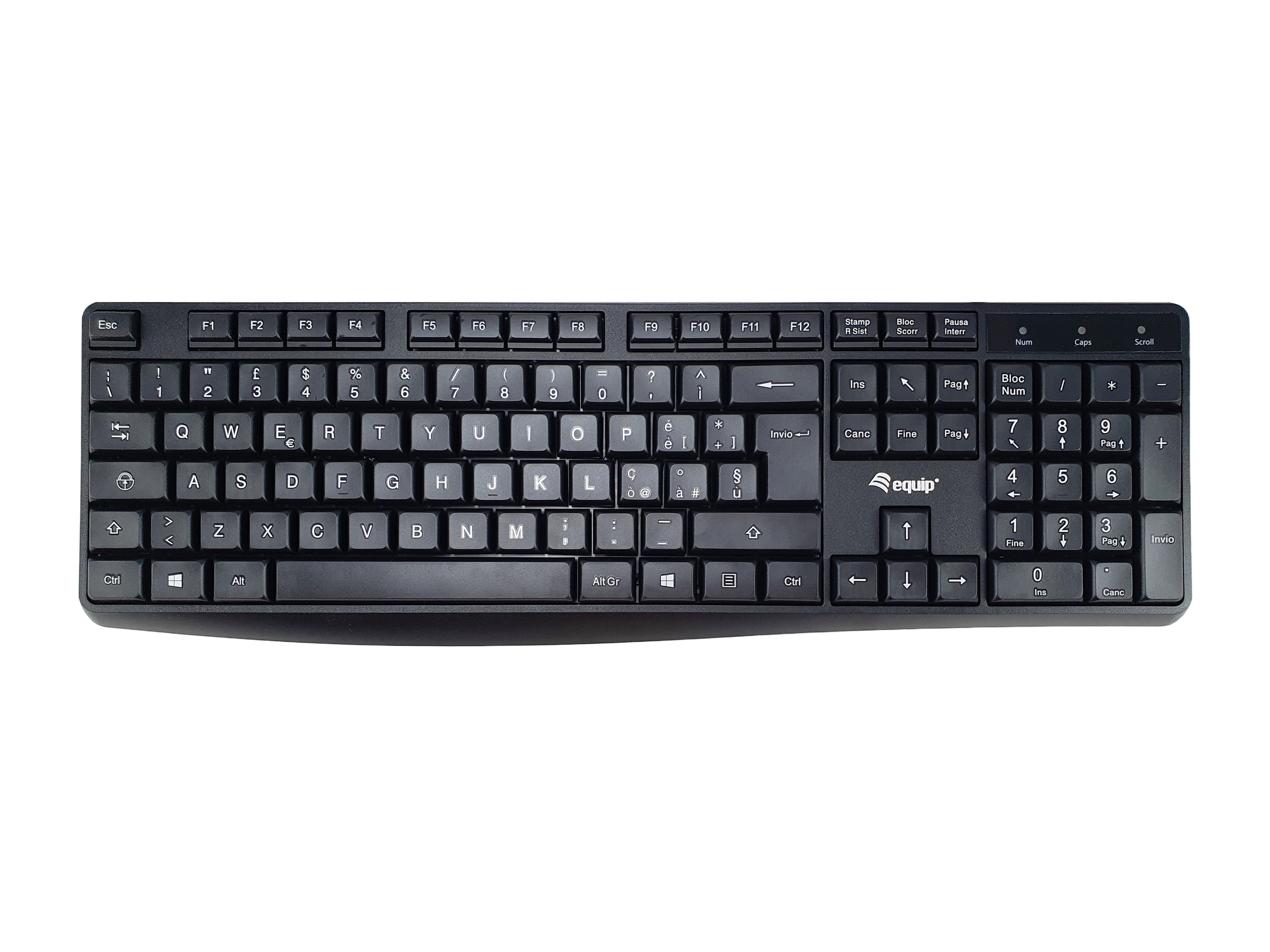 TASTIERA USB EQUIP 245213 standard da 105 tasti soft touch- -cavo 1.35mt Fino:31/05