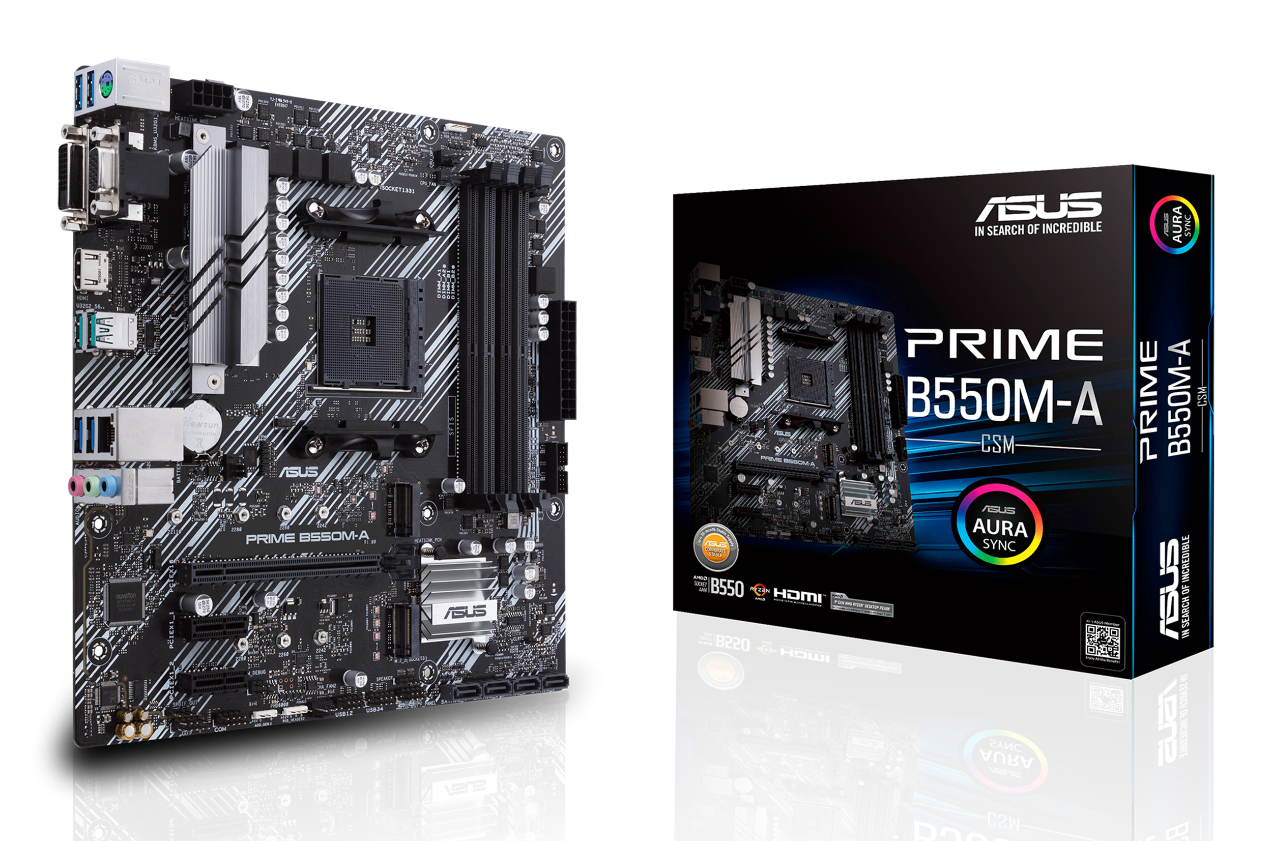 ASUS MB AMD B550, PRIME B550M-A/CSM, AM4 DDR4, DUAL M.2, HDMI, 90MB14I0-M0EAYC