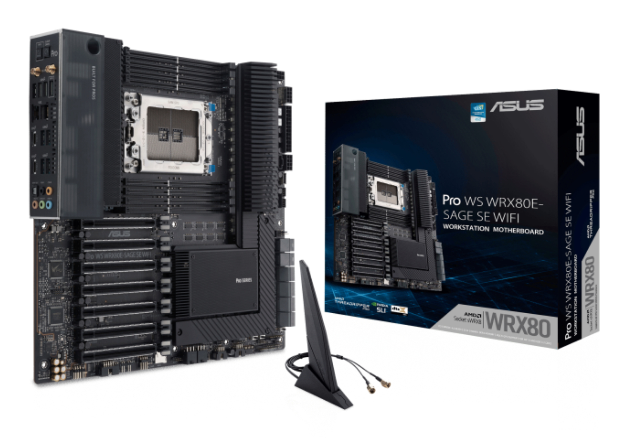 ASUS MB AMD PRO WS WRX80E-SAGE SE WIFI, WRX80, TREADRIPPER, 8DDR4, 3M2, GLAN WIFI, ATX