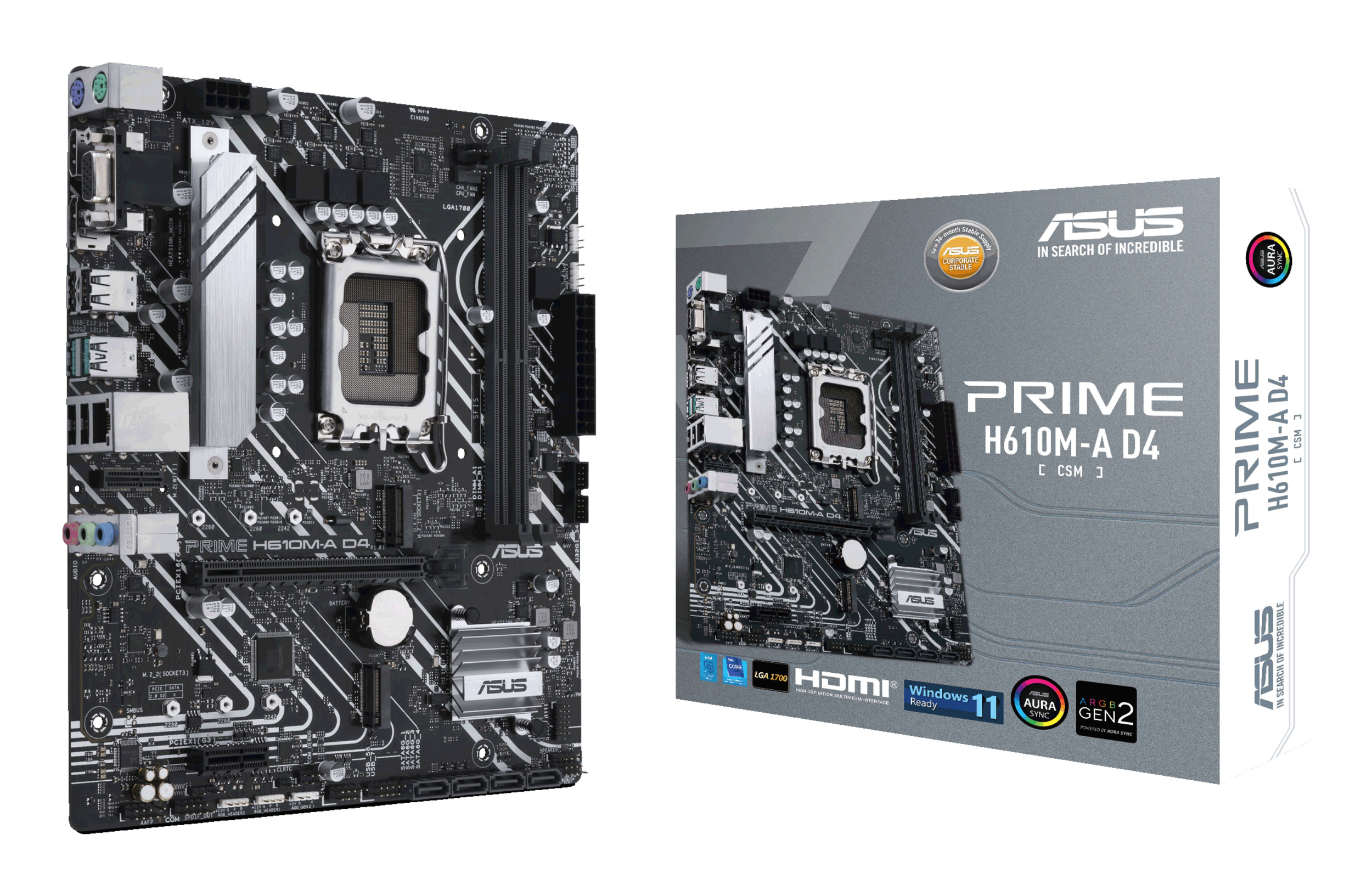 ASUS MB PRIME H610M-A D4-CSM LGA1700,H610,USB3.2 GEN 2,DUAL M.2