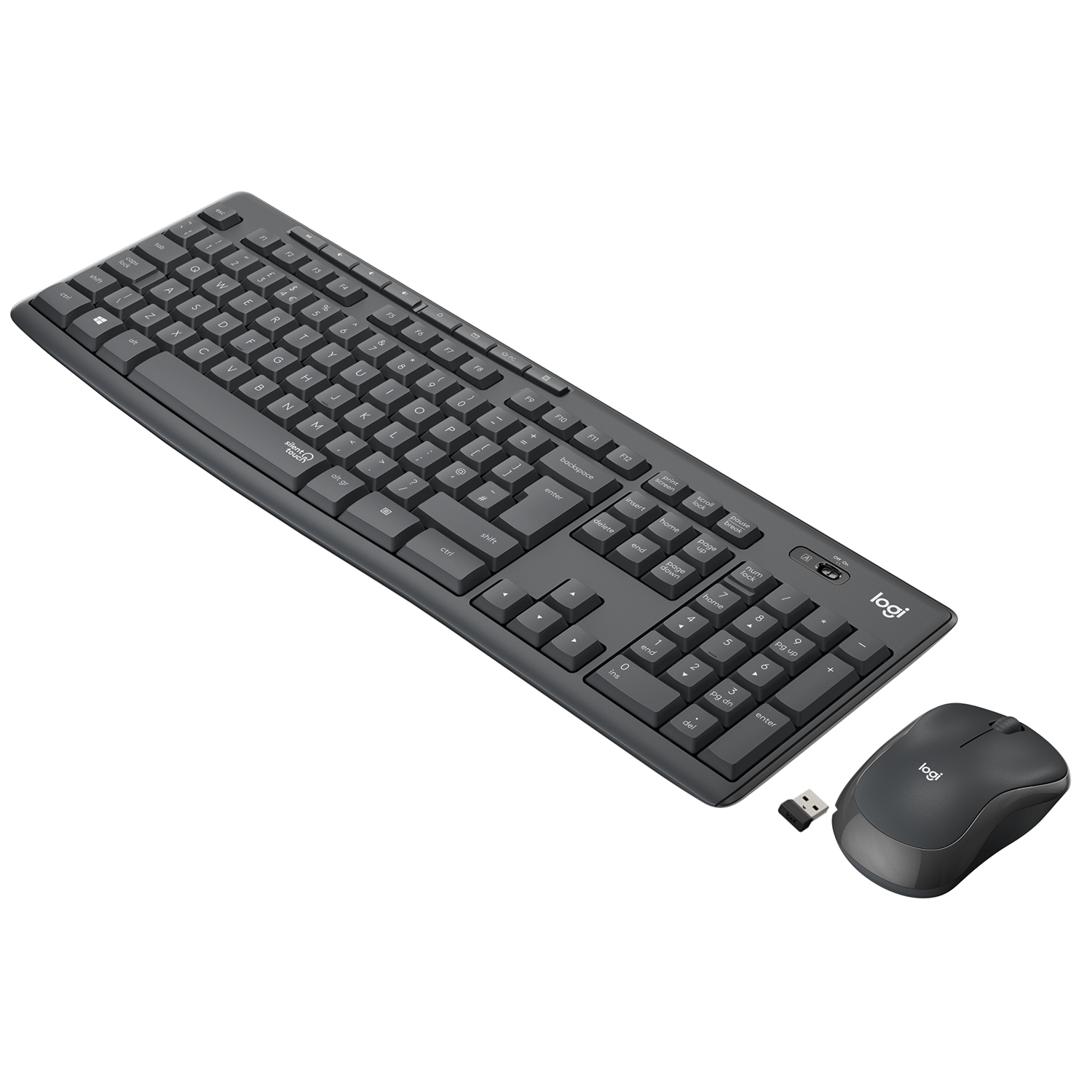 LOGITECH BUNDLE TASTIERA WIRELESS+MOUSE DESKTOP MK295 SILENT COMBO, USB, LAYOUT ITA, COLORE GRAFITE