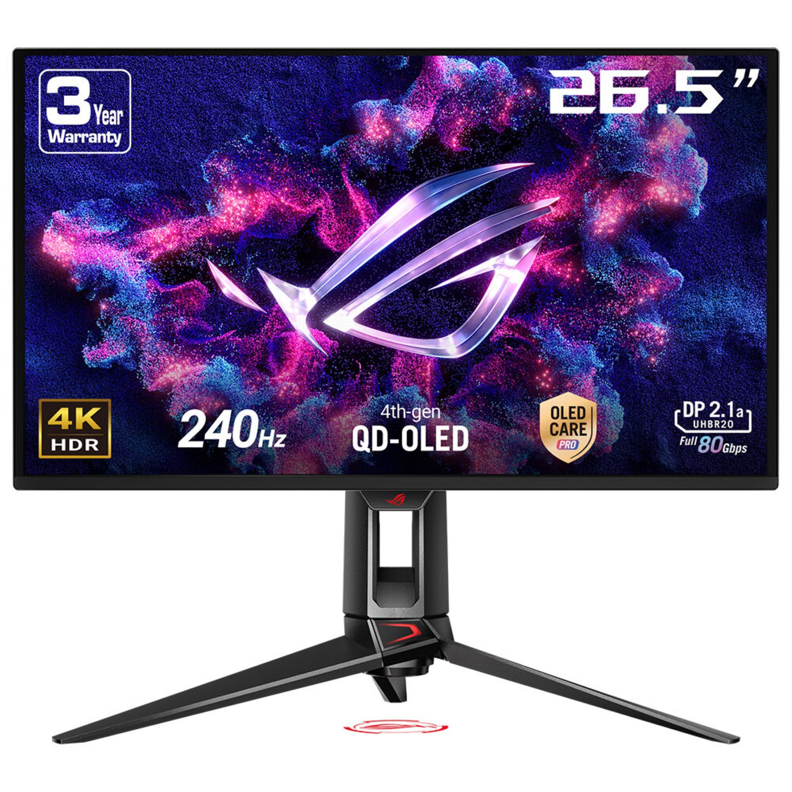 MONITOR ASUS 26.5" ROG Swift OLED PG27UCDM Wide 3840x2160 240HZ 0.03ms 450cd/m² 1.500.000:1 PIVOT Reg.H 2HDMI DP USB-C