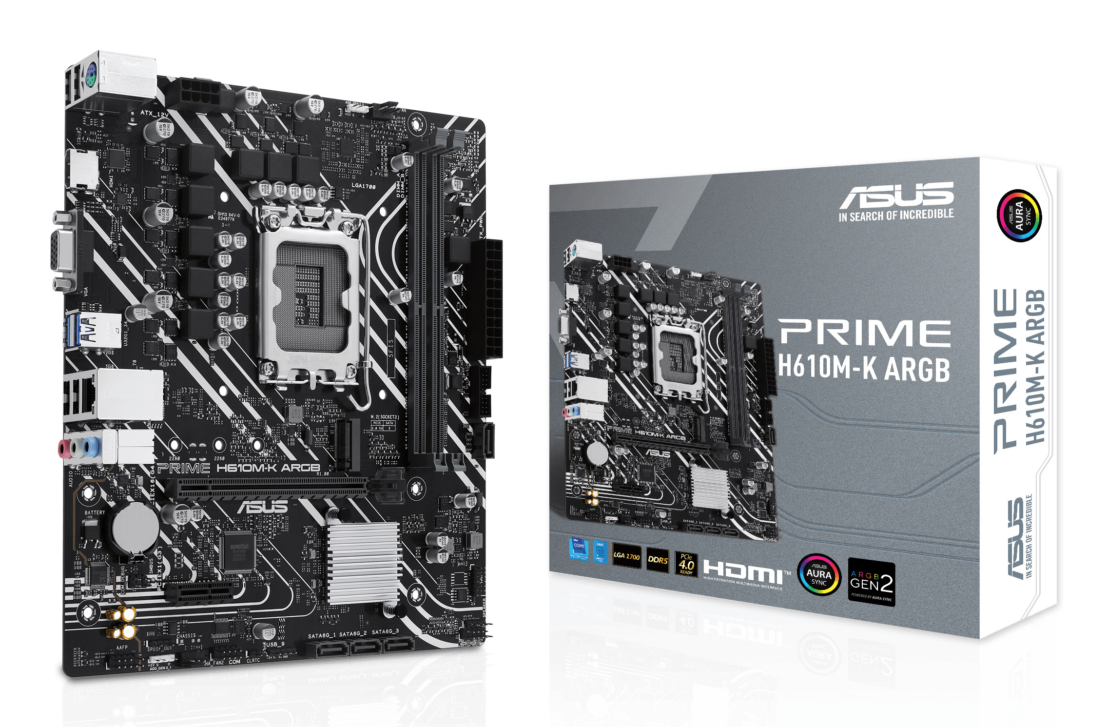 ASUS MB H610 GAMING, PRIME H610M-K ARGB, LGA 1700, 90MB1G90-M0EAY0