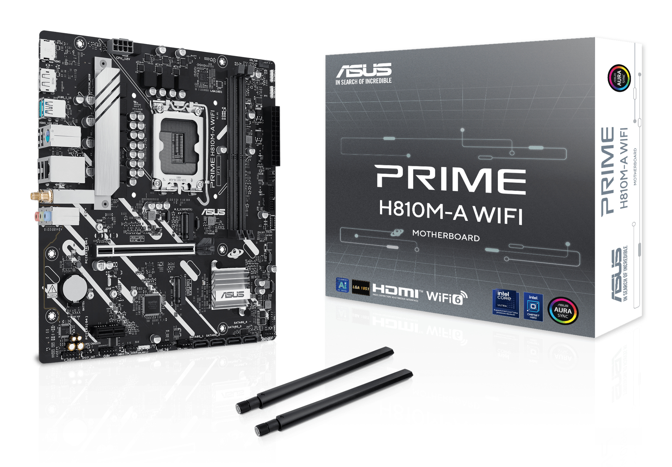 ASUS MB INTEL PRIME H810M-A WIFI, m-ATX, LGA 1851, DDR5, 1PCI-Ex16, 2DIMM, HDMI/DP, 2M2/4SATA