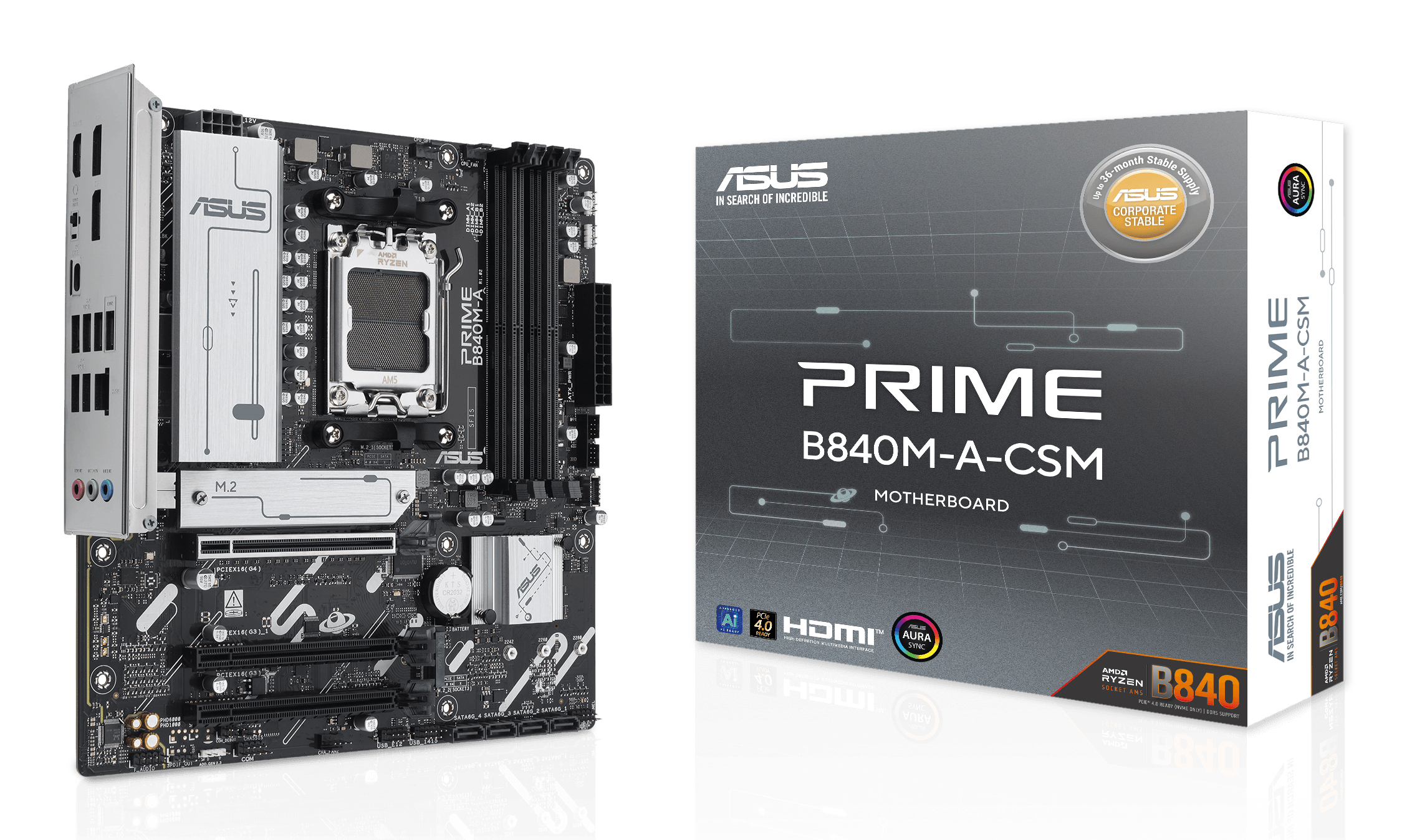 ASUS MB AMD B840MA, DDR5, PRIME B840M-A-CSM, AM5, B840, USB, MB, M2/SATA