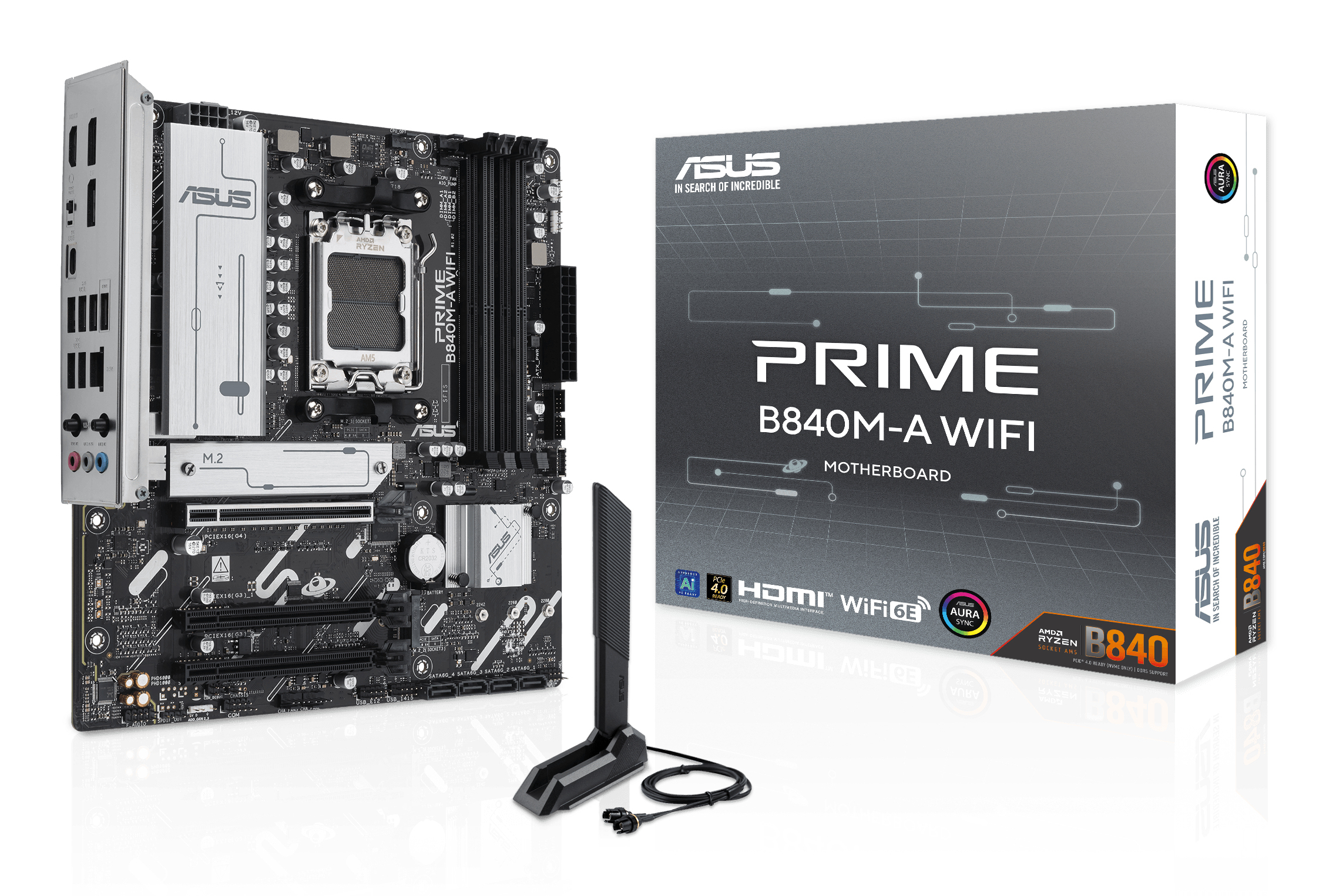 ASUS MB AMD B840MA, DDR5 PRIME B840M-A WIFI, AM5, B840, USB, WIFI, MB, M2/SATA
