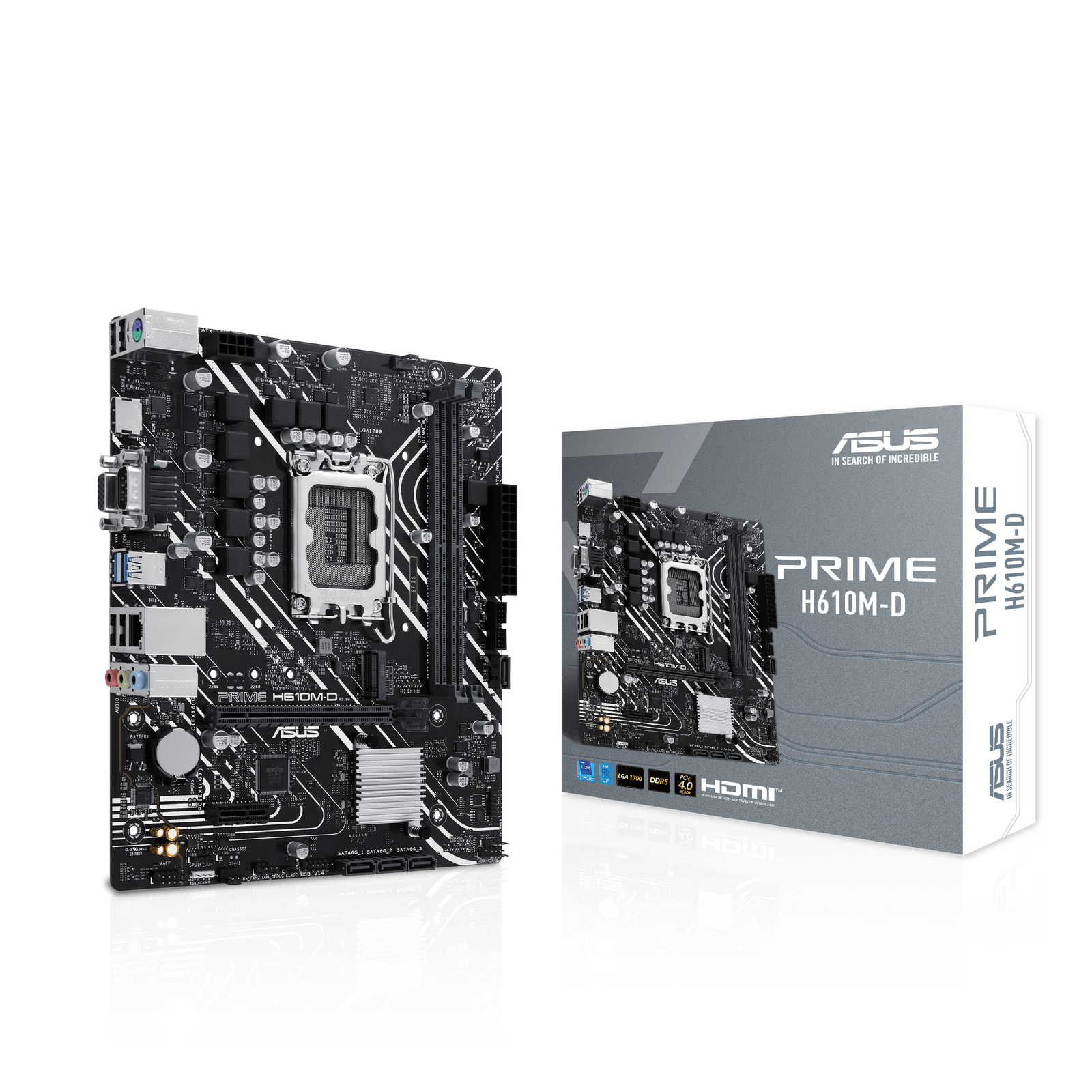 MB ASUS PRIME H610M-D 1700 (RAPTOR/ALDER LAKE), 2DDR5, VGA+HDMI PCIE, USB 3.2, 4*SATA, M.2 mATX