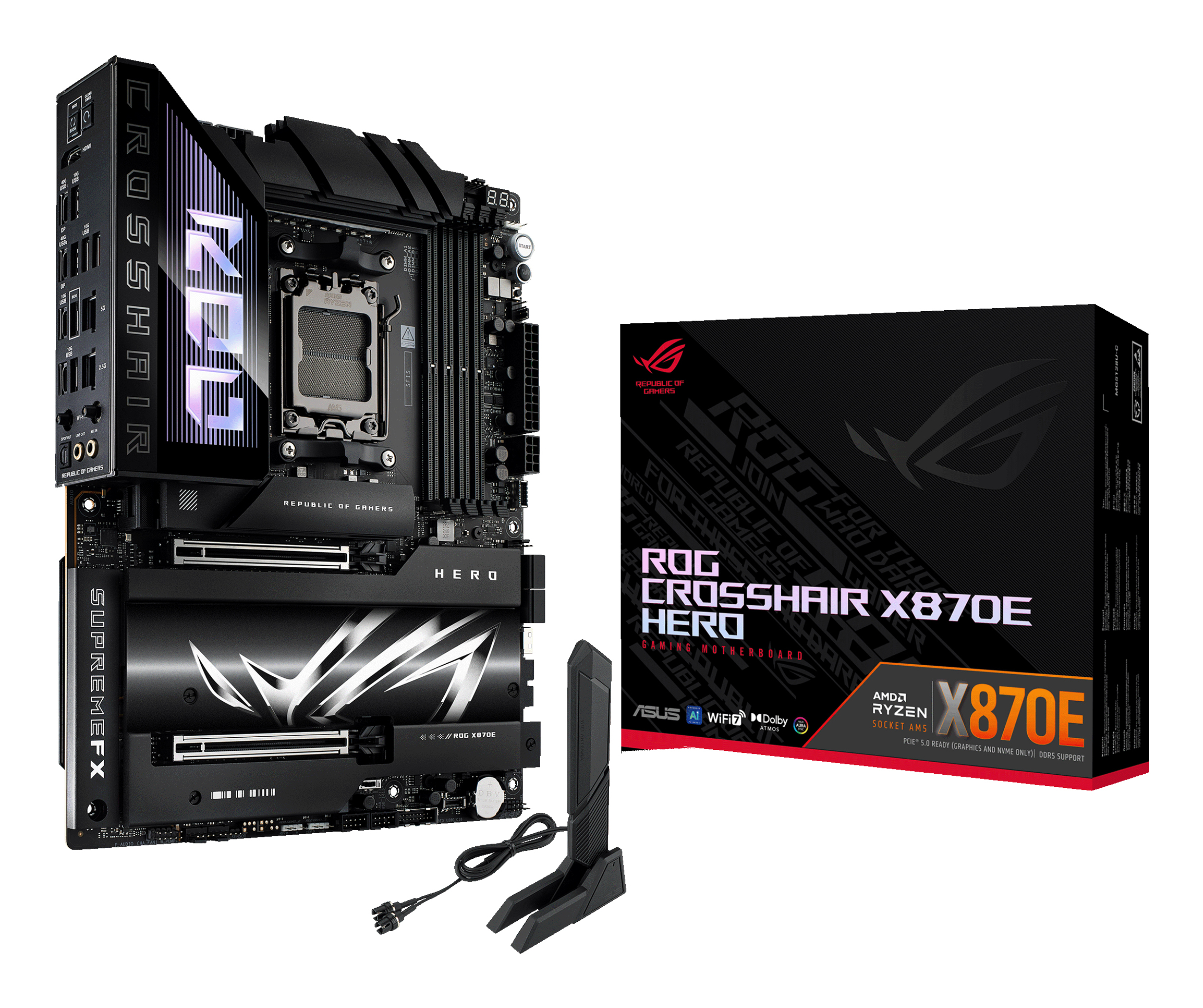 ASUS MB AMD X870E GAMING,ROG CROSSHAIR X870E HERO,LGA1718,X870E,USB4,MB