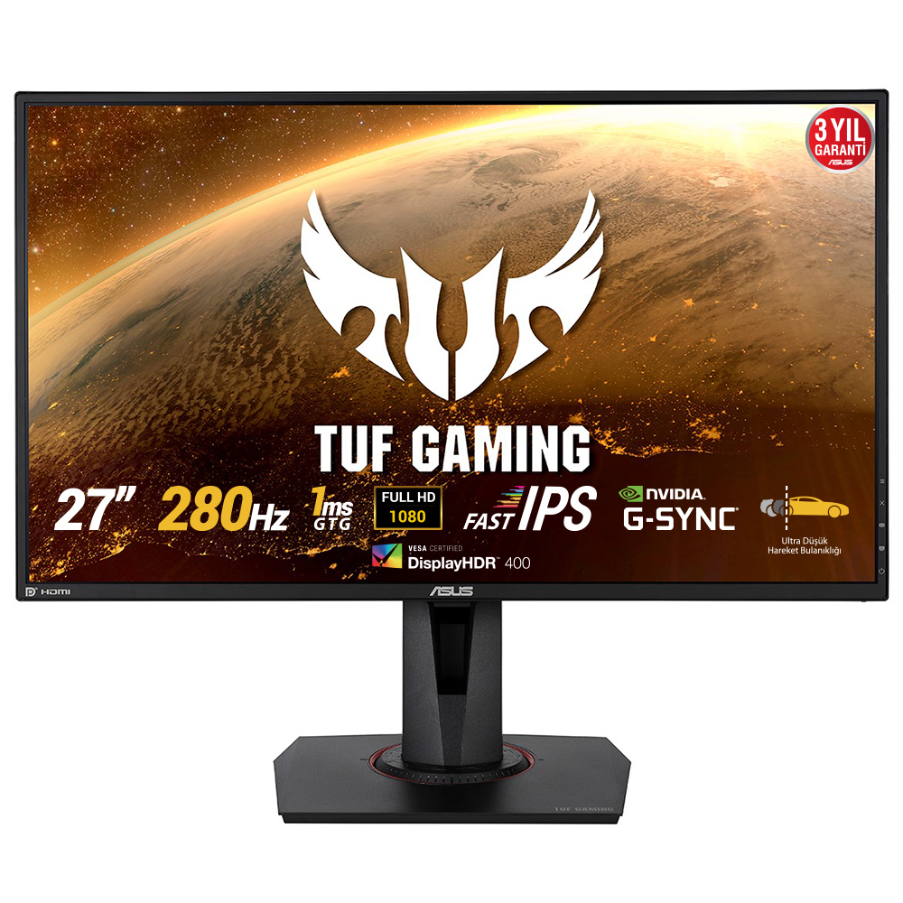 MONITOR ASUS LED 27" Wide VG279QM IPS 1920x1080 Full HD 1ms 400cd/m² 1000:1  2x2W Reg. H PIVOT MM 2HDMI DP Gaming